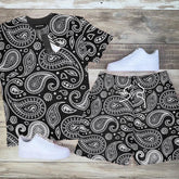 Men's Casual Print Short Sleeve Suits
